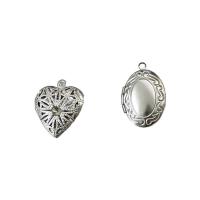 Fashion Locket Pendants, 304 Stainless Steel, machine polishing & different styles for choice, original color, Sold By PC