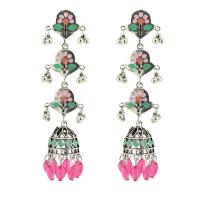 Fashion Fringe Earrings Zinc Alloy vintage & fashion jewelry & for woman nickel lead & cadmium free 80mm Sold By Pair