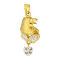 Stainless Steel Animal Pendants 316 Stainless Steel eagle Vacuum Plating fashion jewelry & DIY & Unisex & with rhinestone golden Approx 5mm Sold By Lot