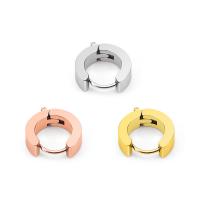 Stainless Steel Huggie Hoop Earring, 304 Stainless Steel, Donut, Vacuum Ion Plating, DIY, more colors for choice, 15x4mm, Approx 50Pairs/Bag, Sold By Bag