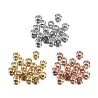 304 Stainless Steel Stopper Beads, with Silicone, Flat Round, Vacuum Ion Plating, DIY, more colors for choice, 8x4mm, Approx 100PCs/Bag, Sold By Bag
