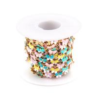 Stainless Steel Jewelry Chain 304 Stainless Steel with plastic spool Butterfly Vacuum Ion Plating DIY & enamel multi-colored 6mm Approx Sold By Spool
