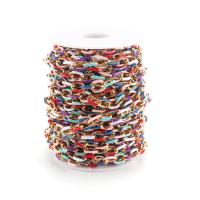 Stainless Steel Jewelry Chain 304 Stainless Steel with plastic spool Vacuum Ion Plating DIY & enamel multi-colored 8mm Approx Sold By Spool