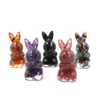 Fashion Decoration, Natural Stone, with Resin, Rabbit, different materials for choice, more colors for choice, 38x73x41mm, Sold By PC