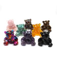 Fashion Decoration Natural Stone with Resin Bear Sold By PC