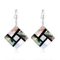 Shell Drop Earring Rhombus for woman multi-colored Sold By Pair