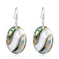 Shell Drop Earring Oval for woman multi-colored Sold By Pair