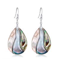 Shell Drop Earring, Teardrop, for woman, multi-colored, 23x58mm, Sold By Pair