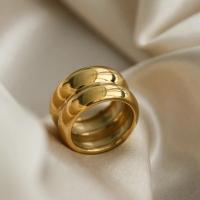 Edelstahl Ringe, 316 L Edelstahl, 18K vergoldet, Modeschmuck & verschiedene Größen vorhanden & für Frau, goldfarben, 13mm, verkauft von PC