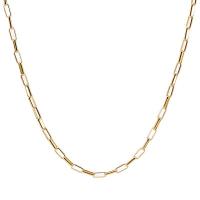 Titanstahl Halskette, mit Verlängerungskettchen von 1.97inch, 18K vergoldet, Modeschmuck & verschiedene Stile für Wahl & für Frau, goldfarben, Länge:ca. 6.3 ZollInch, ca. 17.72 ZollInch, verkauft von PC