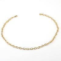 Stainless Steel smycken halsband, 304 rostfritt stål, 18K guldpläterad, mode smycken & olika stilar för val & för kvinna, gyllene, Längd Ca 17.72 inch, Ca 8.27 inch, Säljs av PC