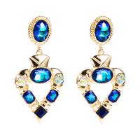 Rhinestone Earring, Tibetan Style, with Glass Rhinestone, fashion jewelry & for woman, more colors for choice, nickel, lead & cadmium free, 35x70mm, Sold By Pair