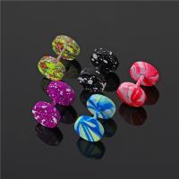 Stainless Steel Stud Earrings, 316L Stainless Steel, painted, fashion jewelry & for man, more colors for choice, 6mm,8mm, Sold By PC
