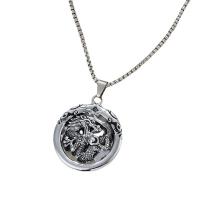 Stainless Steel Sweater Chain Necklace, 304 Stainless Steel Chain, with Tibetan Style pendant, fashion jewelry & different styles for choice & for man, nickel, lead & cadmium free, 41x35mm, Sold Per Approx 23.62 Inch Strand