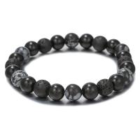 Gemstone Bracelets, Round, vintage & Unisex & different size for choice, black, Length:18.5-19.5 cm, Sold By PC