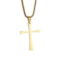 Titanium Steel Necklace, Cross, Vacuum Ion Plating, fashion jewelry & Unisex, more colors for choice, 28x40mm, Length:Approx 45 cm, Sold By PC