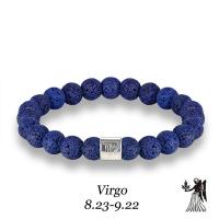 Gemstone Bracelets, Lava, with Tibetan Style, 12 Signs of the Zodiac, silver color plated, fashion jewelry & Unisex & different styles for choice, dark blue, Length:19 cm, Sold By PC