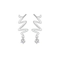 925 Sterling Silver Drop &  Dangle Earrings plated micro pave cubic zirconia & for woman Sold By PC