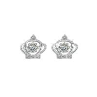 Cubic Zirconia Micro Pave Sterling Silver Earring, 925 Sterling Silver, plated, micro pave cubic zirconia & for woman, more colors for choice, 10x11mm, Sold By PC