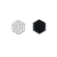Cubic Zirconia Micro Pave Sterling Silver Earring, 925 Sterling Silver, plated, micro pave cubic zirconia & for woman, more colors for choice, 6.50x6mm, Sold By PC