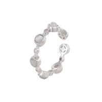 Cubic Zirconia micr3ofono pavimenta anillos de plata esterlina, Plata de ley 925, con Ojo de gato, chapado, Ajustable & micro arcilla de zirconia cúbica & para mujer, más colores para la opción, Vendido por UD