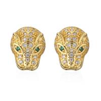 Cubic Zirconia Micro Pave Brass Earring, 18K gold plated, different styles for choice & micro pave cubic zirconia & for woman, gold, Sold By PC