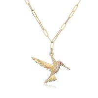 Cubic Zircon Micro Pave Brass Necklace Bird 18K gold plated & micro pave cubic zirconia & for woman gold 450mm Sold By PC