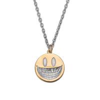 Stainless Steel Jewelry Necklace 316L Stainless Steel with 1.96inch extender chain Smiling Face Vacuum Ion Plating Unisex & oval chain Length Approx 23.6 Inch Sold By PC
