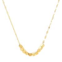 Stainless Steel Jewelry Necklace, 316L Stainless Steel, with 1.96inch extender chain, Cube, 18K gold plated, wave chain & for woman, Length:Approx 15.7 Inch, Sold By PC