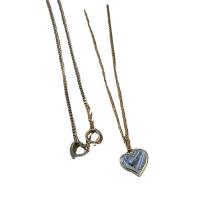 Mode-Multi-Layer-Halskette, 316 L Edelstahl, mit Verlängerungskettchen von 1.96inch, Herz, Doppelschicht & für Frau, keine, Länge ca. 14.5 ZollInch, ca. 23.6 ZollInch, verkauft von PC