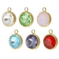Gemstone Pendants Jewelry, 304 Stainless Steel, with Gemstone, Vacuum Ion Plating, DIY & different materials for choice, more colors for choice, 14x17.50x8mm, Hole:Approx 2.5mm, Sold By PC