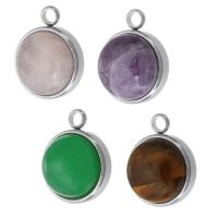 Gemstone Pendants Jewelry 304 Stainless Steel with Gemstone DIY original color Approx 2.5mm Sold By PC