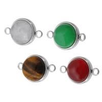 Gemstone Connector, 304 Stainless Steel, with Gemstone, DIY & different materials for choice, original color, 21.50x14x11mm, Hole:Approx 2.5mm, Sold By PC