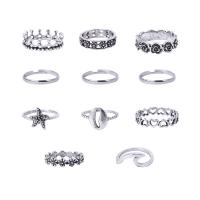 Zinc Alloy Ring Set plated 11 pieces & for woman 16mm 17mm 18mm Approx 2.5mm Sold By Set