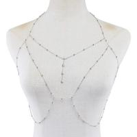 Zinc Alloy Chest Chain plated for woman & with rhinestone Approx 2.5mm Length Approx 25.5 Inch Sold By PC