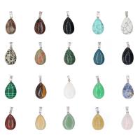 Gemstone Pendants Jewelry with zinc alloy bail Teardrop gold color plated Sold By PC