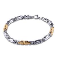 Stainless Steel Jewelry Bracelet 304 Stainless Steel gold color plated Unisex Length Approx 9.45 Inch Sold By PC