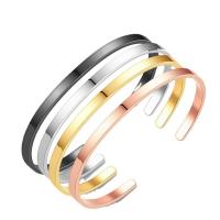 Titanium Steel Cuff Bangle, Vacuum Ion Plating, fashion jewelry & Unisex, more colors for choice, 4mm, Inner Diameter:Approx 65mm, Sold By PC