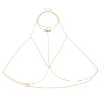 Body Chain Jewelry Zinc Alloy with Copper Coated Iron with 9.8inch extender chain plated fashion jewelry & for woman & with rhinestone nickel lead & cadmium free Length Approx 35.4 Inch Sold By PC
