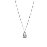 Кубический циркон микро проложить латуни ожерелье, Латунь, с 1.97inch наполнитель цепи, плакирован серебром, ювелирные изделия моды & инкрустированное микро кубического циркония & Женский, не содержит никель, свинец, длина:Приблизительно 15.75 дюймовый, продается PC