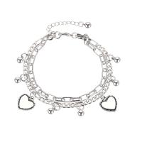 Zinc Alloy Bracelet with 5cm extender chain polished fashion jewelry & for woman original color Length 20 cm Sold By PC