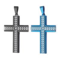 Stainless Steel Cross Pendants 316 Stainless Steel Vacuum Plating fashion jewelry & DIY & Unisex & with rhinestone Approx 4mm Sold By Lot