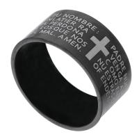 Rozsdamentes acél Finger Ring, 316 rozsdamentes acél, divat ékszerek & DIY & egynemű, fekete, 10mm, Lyuk:Kb 5mm, Méret:7, 10PC-k/Lot, Által értékesített Lot