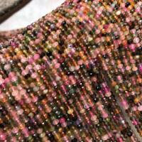 Turmalin Perle, poliert, DIY & facettierte, gemischte Farben, 3x4mm, Länge 38 cm, verkauft von PC
