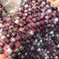 Plum Blossom Tourmaline Beads Square polished Star Cut Faceted & DIY 6-7mm Length 38 cm Sold By PC