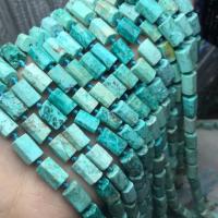 Perles turquoises, turquoise naturelle, poli, DIY, vert, 7x10mm, Longueur:38 cm, Vendu par PC