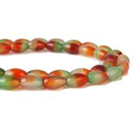 Agat perler, Malachite Agate, Oval, du kan DIY & forskellig størrelse for valg, blandede farver, Solgt af Strand