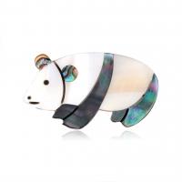 Broche de coquille, panda, pour femme, couleurs mélangées, 43x25mm, Vendu par PC