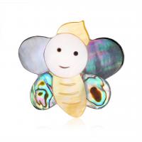 Broszka z muszli, Muszla, Pszczoła, dla obu płci, mieszane kolory, 41x37mm, sprzedane przez PC