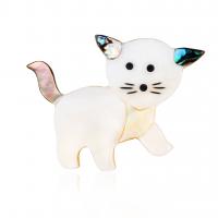 Shell Brooch Cat Unisex mixed colors Sold By PC